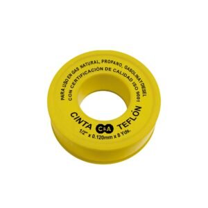 CINTA TEFLON AMARILLO 1/2" X 8 YDS C&A