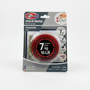 CINTA DOBLE CONTACTO PARA TRANSPARENTE 25 MM X 1.5 M PEGAFAN