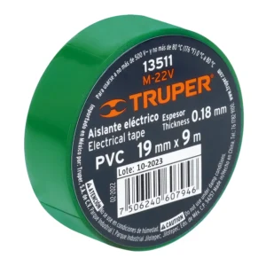 CINTA AISLANTE VERDE 19 MM X 9 MTS M-33V 13511 TRUPER